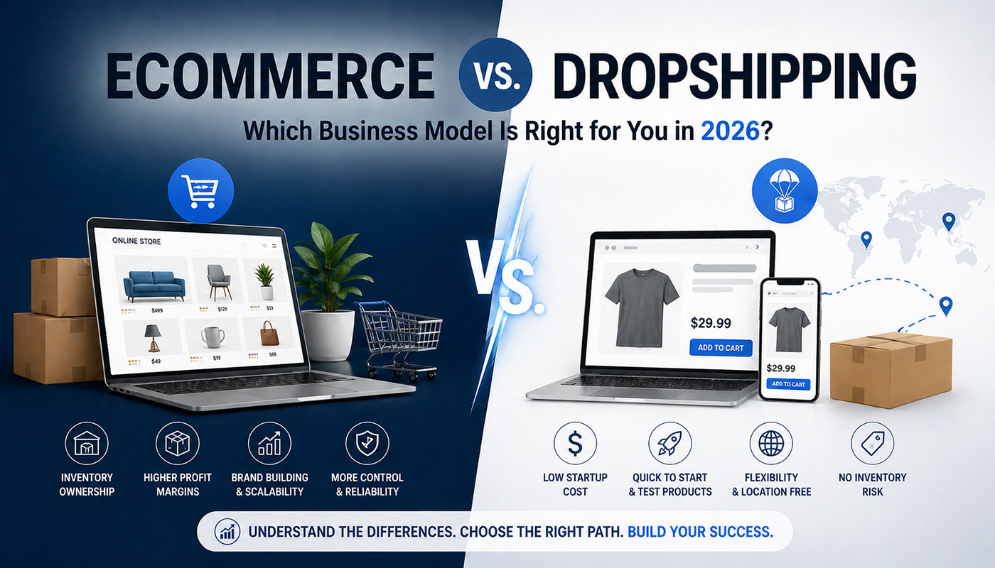 Ecommerce vs. Dropshipping: Which Business Model Is Right for You in 2026?