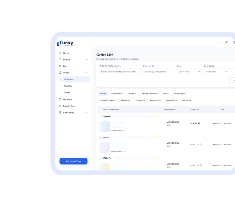 Supply chain dashboard