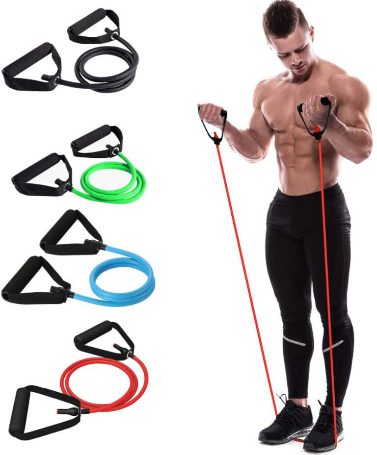 5 Levels Resistance Bands With Handles Yoga Pull Rope Elastic Fitness ...