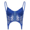Lace Crop Top Floral Chic Bodycon Camis Cropped Backless Corset Retro Vintage Shirts Vests Transparent Hook Top - Image 6