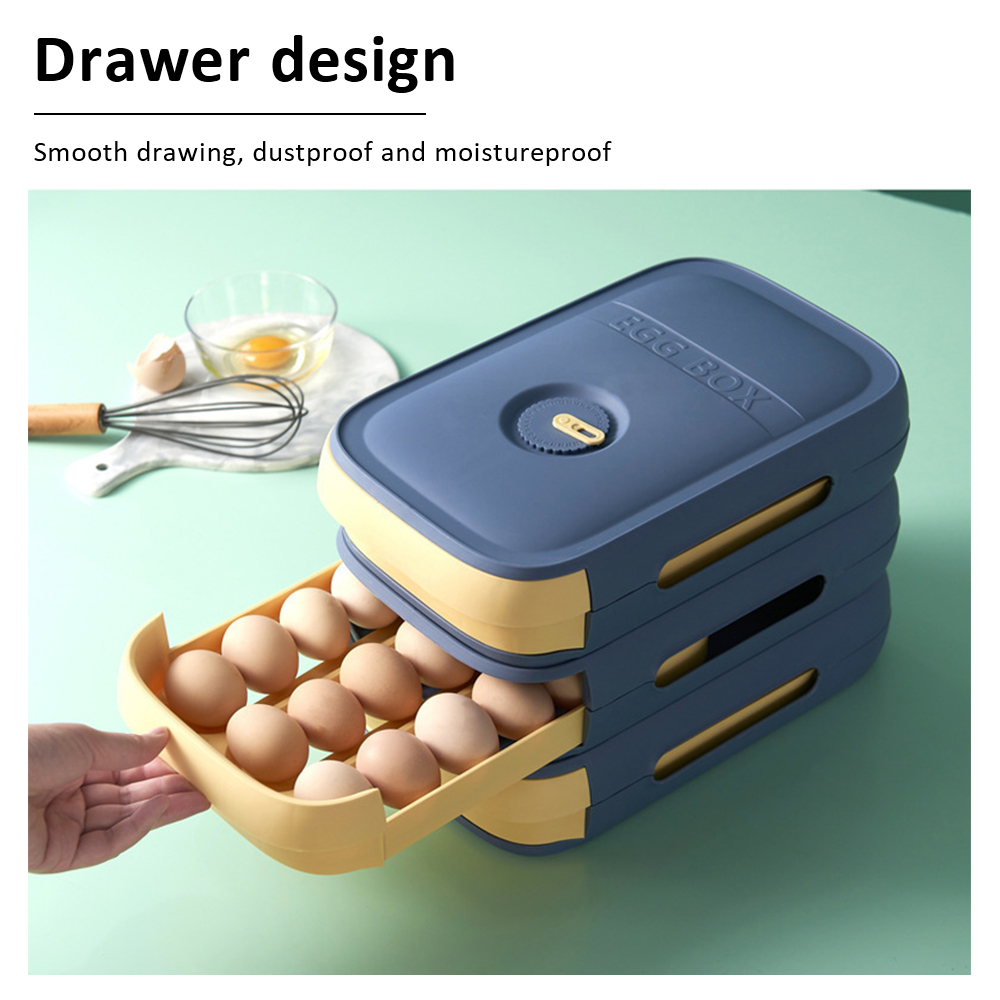 Egg Storage Box Kitchen Drawer Type Egg Storage Box Refrigerator Storage Box Fresh Keeping Box Household Holder - Image 2