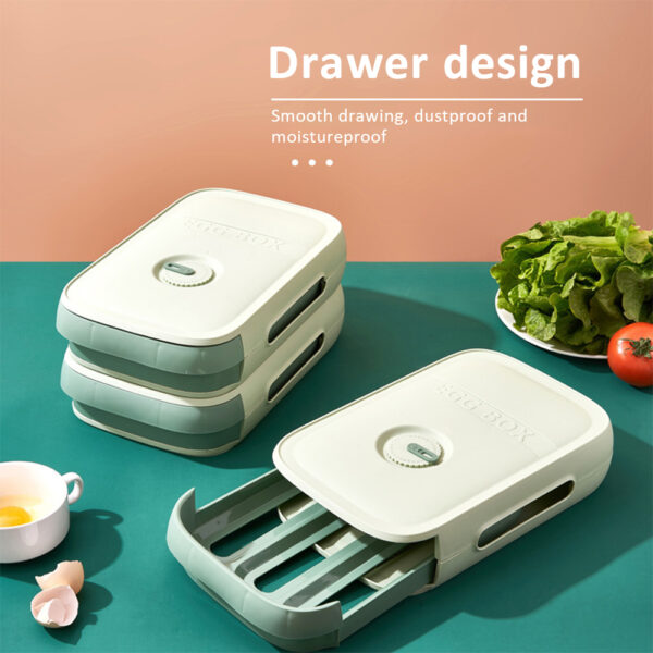 Egg Storage Box Kitchen Drawer Type Egg Storage Box Refrigerator Storage Box Fresh Keeping Box Household Holder - Image 3