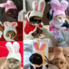 Pet Dog Cat Cap Costume Warm Rabbit Hat New Year Party Christmas Cosplay Accessories Photo Props Headwear - Image 6