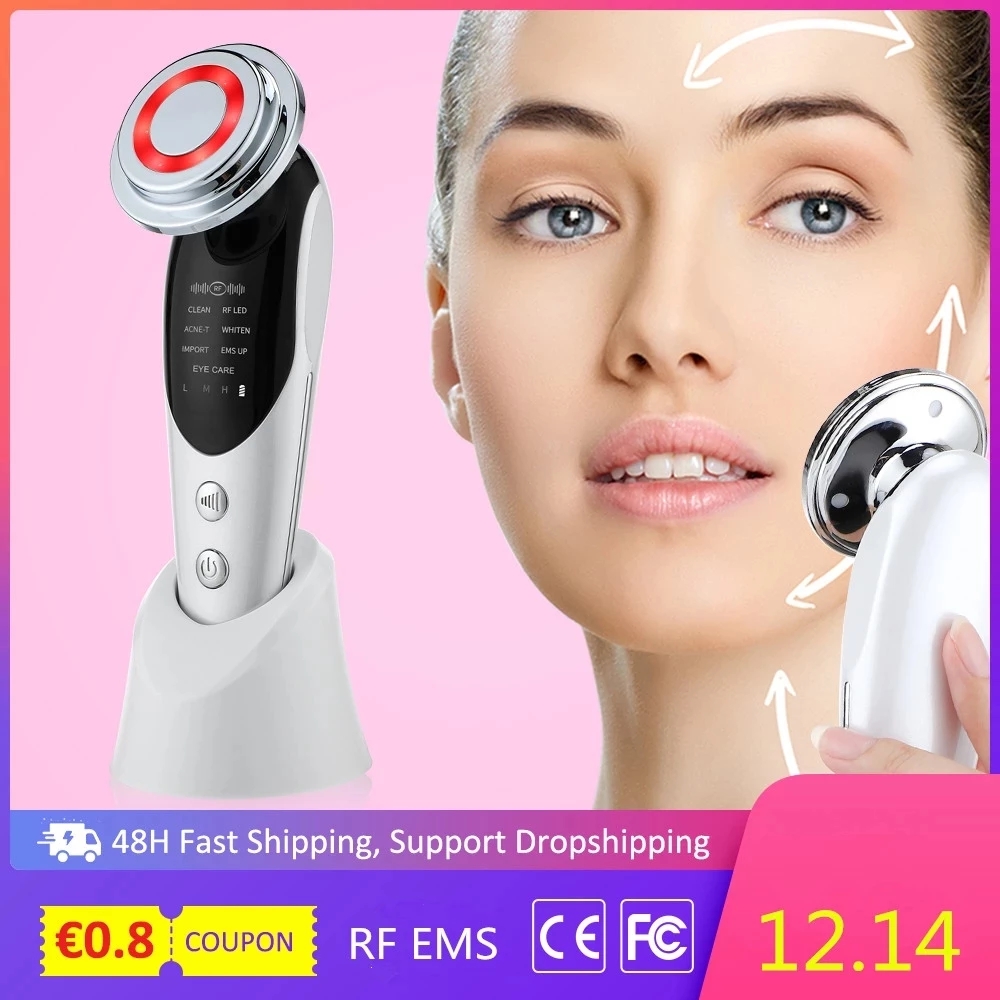 7 In 1 Face Lift Devices Rf Microcurrent Skin Rejuvenation Facial Massager Light Therapy Anti