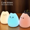 LED Night Lamp Touch Sensor Cat Silicone Animal Light Colorful Child Holiday Gift Sleepping Creative Bedroom Desktop Decor Lamp - Image 2