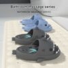 Cartoon Shark Hollow Out Bottom Slippers Adult Couple Non Slip Bathroom Slippers Outdoor Funny Home Sandals 4.0CM Thickness - Image 11