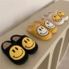 Women Men Fluffy Fur Slippers Smile Short Plush Warm Shoes Comfortable Couple Slides Autumn Winter Home Slippers Female Sandals - Image 3