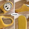 Women Men Fluffy Fur Slippers Smile Short Plush Warm Shoes Comfortable Couple Slides Autumn Winter Home Slippers Female Sandals - Image 5