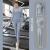 Yoga Suit Autumn and Winter Wear Nude Breathable Female Tight Peach Hip Fitness Hooded Quick-drying Long-sleeved - Image 3