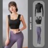 Yoga Suit Autumn and Winter Wear Nude Breathable Female Tight Peach Hip Fitness Hooded Quick-drying Long-sleeved - Image 6